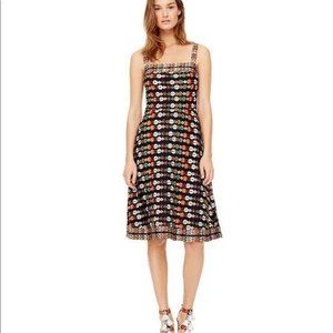 Tory Burch Dress Sz 4 Embroidered Mesh Floral